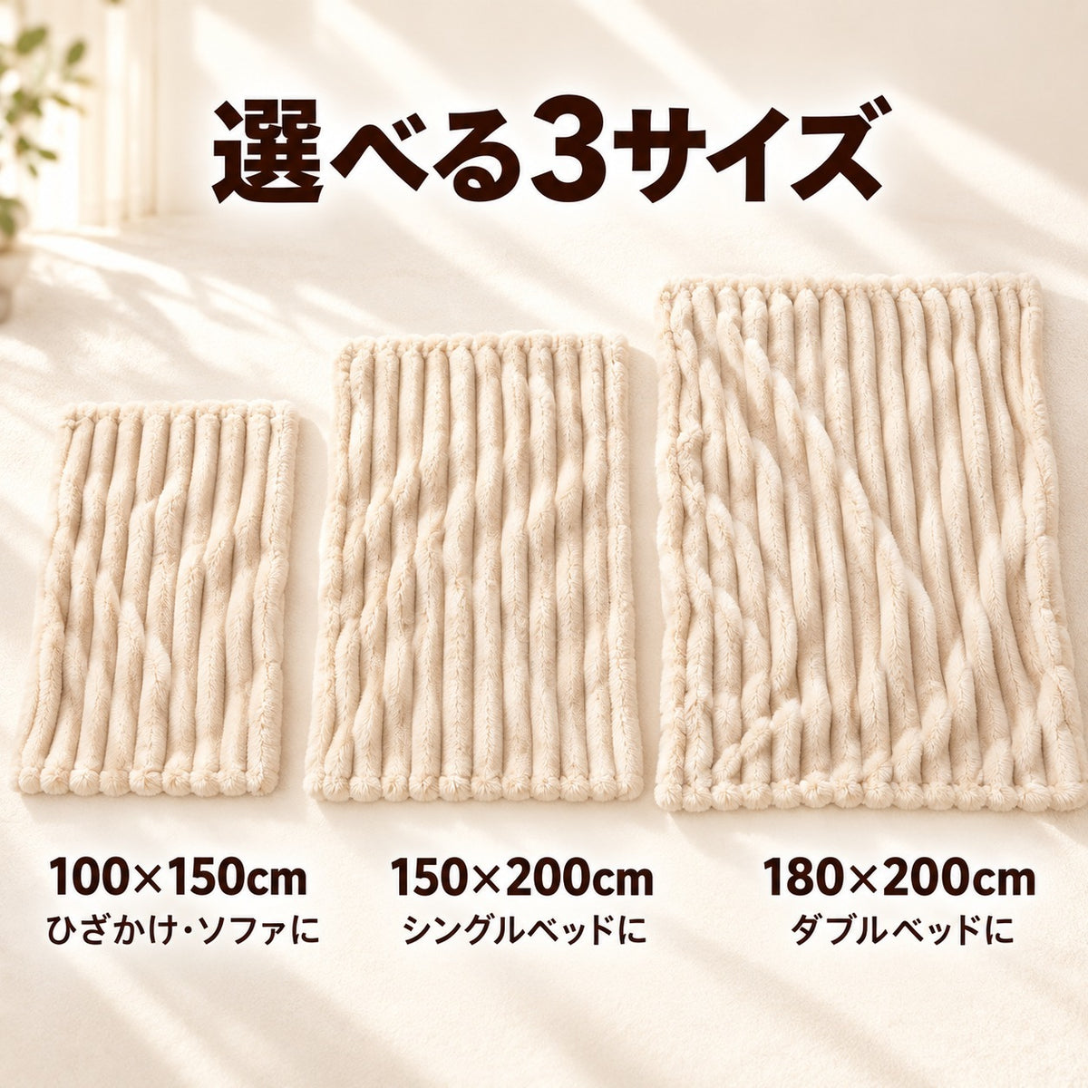 ふわもこ リブファーブランケット